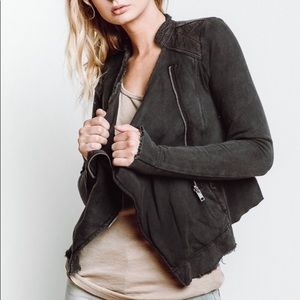 Free People Shrunken Moto Cardi Sz Med NWOT